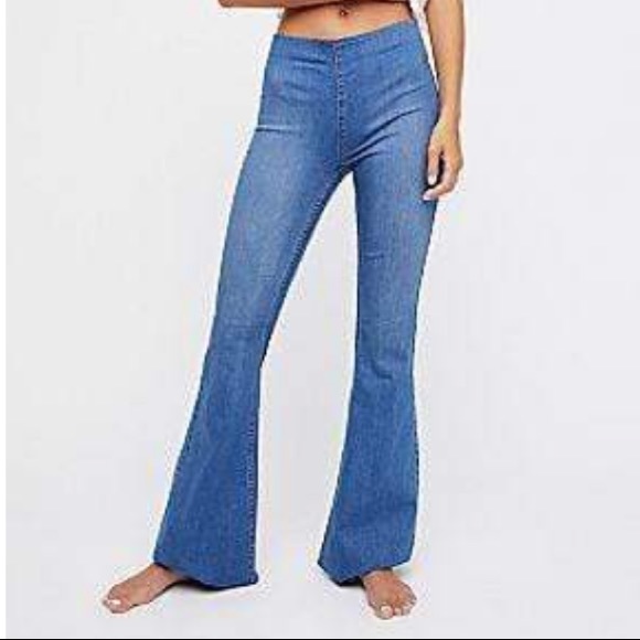 Free People Penny Pull On Flare Jeans - Picture 2 of 6